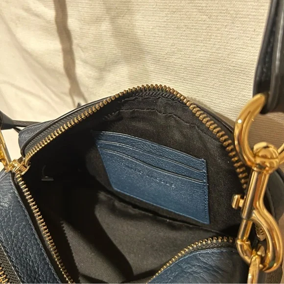 Marc Jacobs Dark Blue Crossbody Bag with Gold Accents - Picture 8 of 12